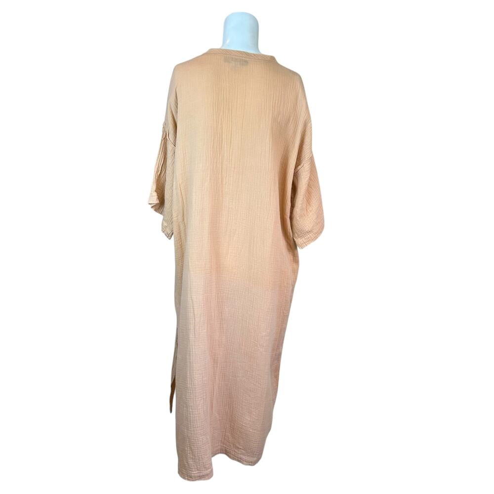 Maurie + Eve Women's Oversized Orange Cotton Gauze Take me Away Dress Apricot 4 - Picture 4 of 15